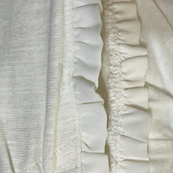 Meadow Rue Sleeveless Top Ruffle Trim Cream Cotton Modal Size XS Extra Small - Picture 6 of 8